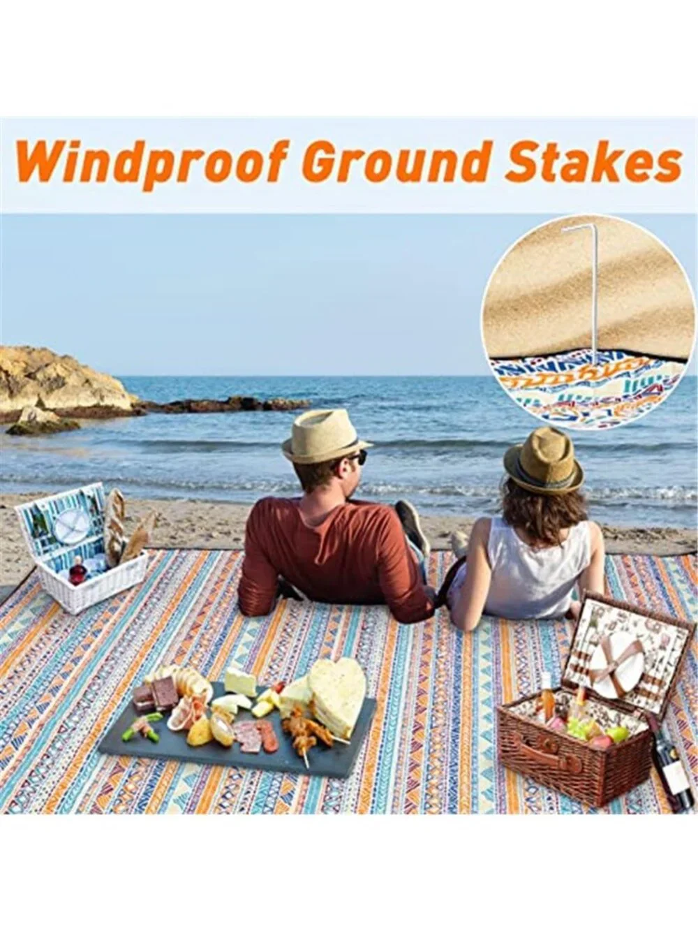 Extra Large Waterproof Picnic Blanket Beach Camping Outdoor Mat Foldable Fleece
